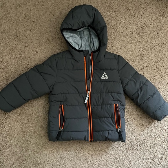 Gerry Weber Gray Puffer Jacket with Orange Accents - Picture 2 of 8